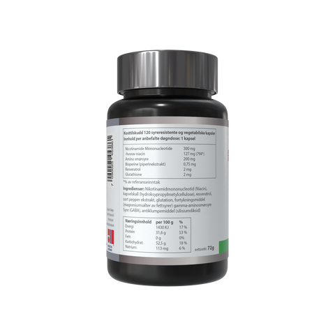 NMN, 300 mg, 120 kapsler